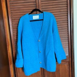 The Frankie Shop Emil Mohair Blend Cardigan - Ocean